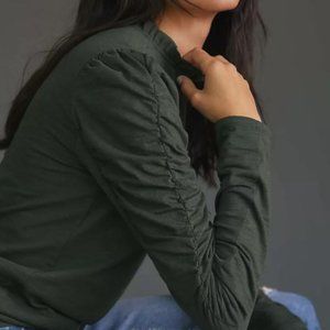 NWT Ruched Long-Sleeve Top.